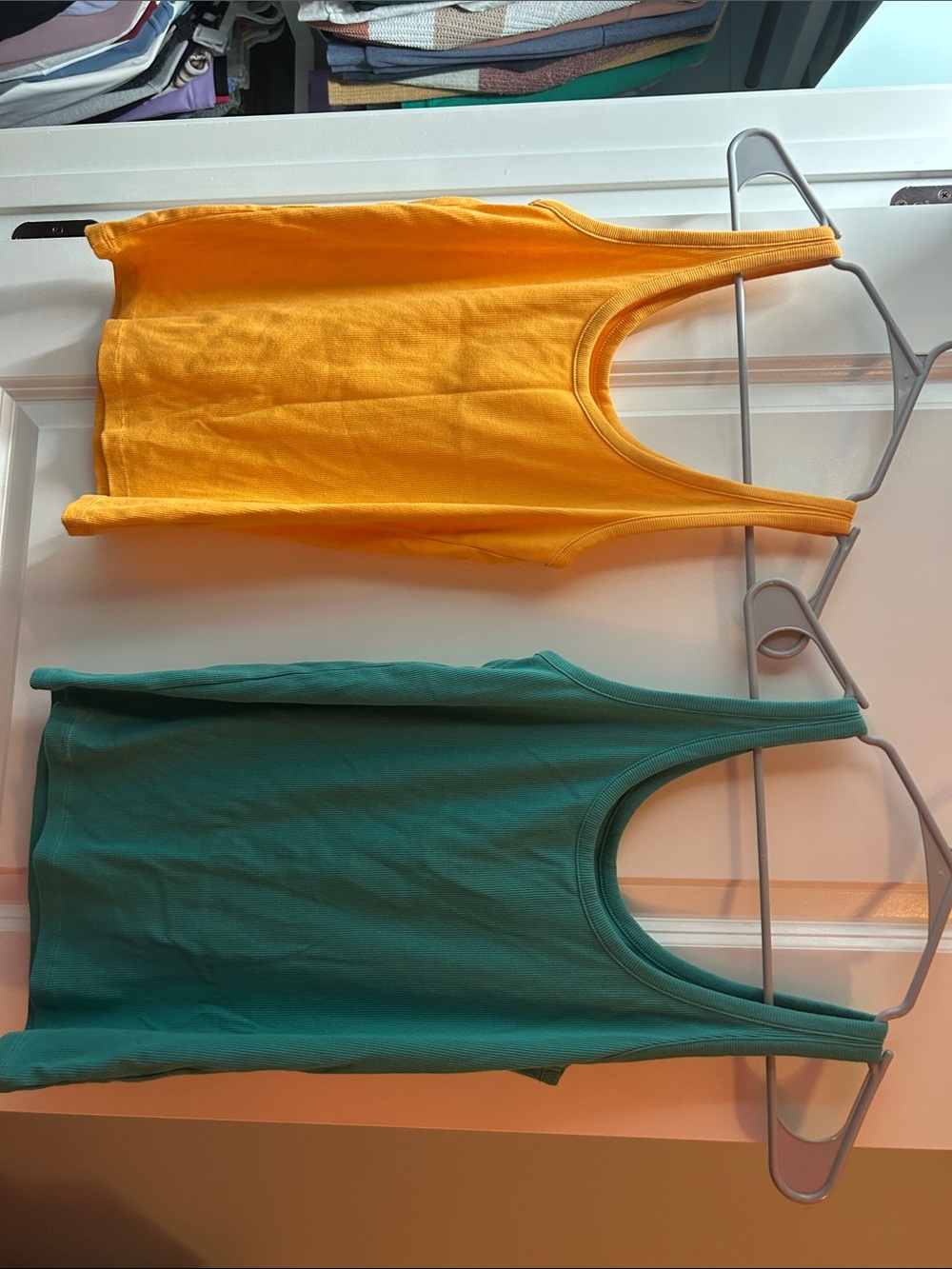 Old Navy Yellow and Teal Ribbed Tank Tops. Never worn!